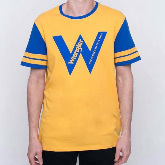 Wrangler Vintage Retro Inspired Baseball Ringer Graphic Tee Tee Unisex Size M - Picture 3 of 7